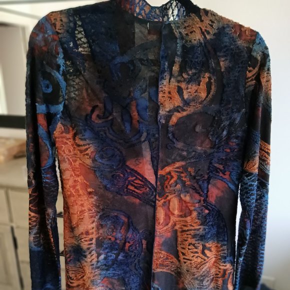 A new boho cardigan by Kamana in rich earthtones - Picture 2 of 2